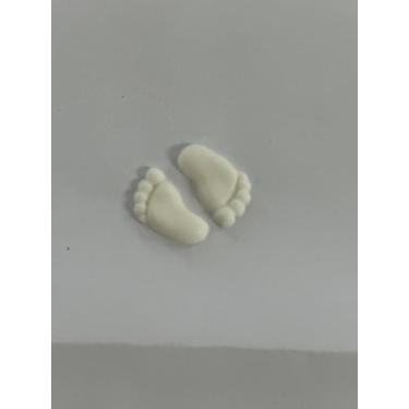 Imagem de Kit Com 50 Pares De Pezinhos Sabonete Glicerinado Artesanal Para Lembrancinhas De Festas e Maternidade (50, Branco)