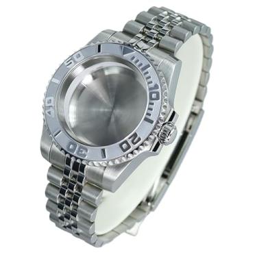 Imagem de FEIYASHI Caixa de relógio de vidro safira de luxo para NH35 NH36 substituição 28,5 mm movimento de relógio de aço inoxidável peça de reparo de iate, Tampa inferior sólida 2, For Miyota8215 8205