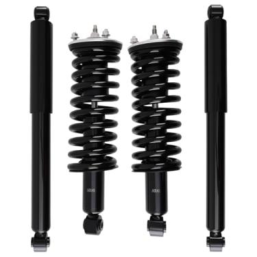 Imagem de maXpeedingrods Amortecedores dianteiros e traseiros para Nissan Frontier 2005-2018, para Suzuki Equator 2009-2012, suportes completos com montagem de molas helicoidais 371102 345067