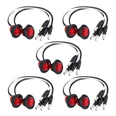 Imagem de Yosoo Health Gear 10 Pces 3/4in Conduziu a Luz de Marcador Lateral, Luzes do Reboque da Lâmpada do Afastamento Com Terminal Dc, para o Iate do Reboque do Caminhão do Carro Fora do Veículo de