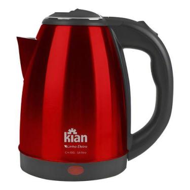 Imagem de Chaleira elet 1,8l vermelho 127v ch-100 - kian, Vermelho, 110V