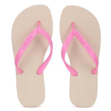 Imagem de Chinelo Brizza Arezzo Tira Duo Bicolor Roma Basics Rosa - Feminino-Feminino