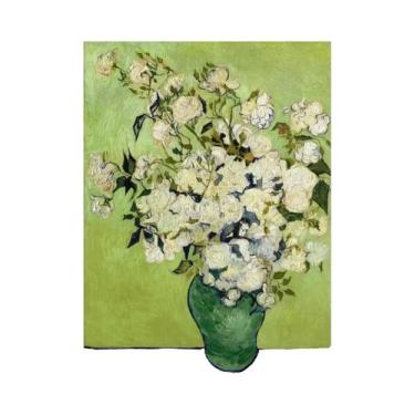 Imagem de Pintura Em Tela De Paisagem Do Mar Com Flores De Íris E Céu Estrelado 