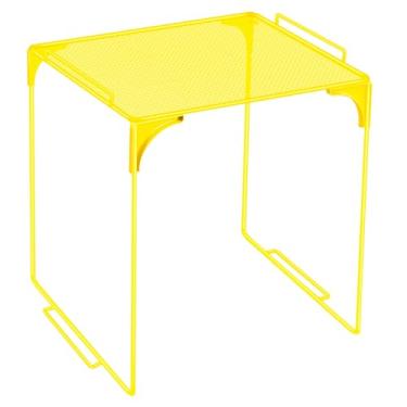 Imagem de Demonwer Prateleira organizadora amarela empilhável extra armário de armazenamento acessórios para escola, escritório, casa, academia