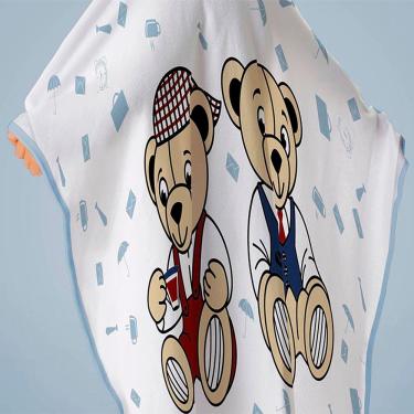 Imagem de Toalha Baby C/ Capuz Tecebem Estampada Kinder Greg Branco