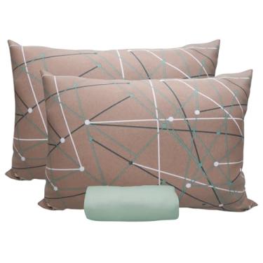 Imagem de Jogo de Lençol Portallar Doce Vida Fronha 100% Algodão Casal Ouro Preto/Verde Topaz