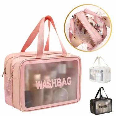 Imagem de Necessaire Feminina Com Alça Porta Maquiagem Higiene Organizador Viage