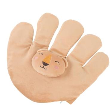 Imagem de KUIDAMOS Brinquedo de Tapinhas para bebê Em Formato de Palma, Confortável, Feijão Vermelho, Pelúcia para Dormir, Palma para Recém-nascidos e Bebês, Pelúcia 10,24 X 9,06" (Café)