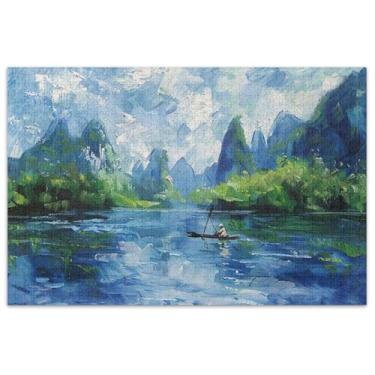 Imagem de Quebra-cabeça de 1000 peças de pintura a óleo de paisagem para adultos arte colorida quebra-cabeças coloridos família amantes presentes