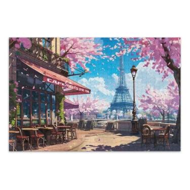 Imagem de Torre Eiffel Paris na primavera quebra-cabeças adulto 500 peças, jogo de quebra-cabeça, jogos para noite de jogos em família