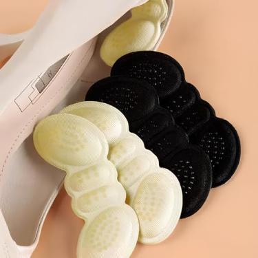 Imagem de 4 pares de almofadas de calcanhar aderentes, inserções autoadesivas para o calcanhar, esportivas, antiderrapantes, inserções de almofadas de forro de calcanhar, reutilizáveis, melhoram o ajuste do