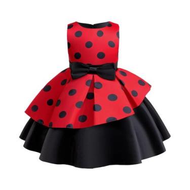 Imagem de Vestido De Princesa Sem Mangas Com Laço E Estampa De Bolinhas Para Men