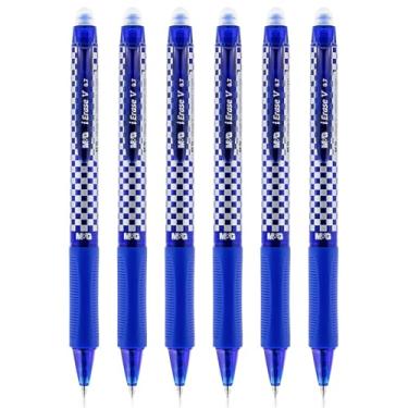 Imagem de M&G Canetas apagáveis, 6 peças, ponta média, 0,7 mm, tinta azul, canetas de gel apagáveis para escola, diário e escritório, palavras cruzadas