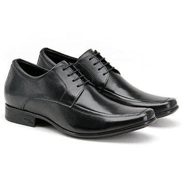 Imagem de SAPATO SOCIAL JOTA PE PELICA CABRA 6.5 ALTURA BICO QUADRADO CADARÇO PRETO MASCULINO