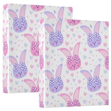 Imagem de Fichário de 3 anéis rosa pastel fofo com 3 anéis de 3 cm comporta 200 folhas fofas pastas de portfólio de anel redondo fichário de escritório, 31,5 x 27 x 6 cm, 1 pacote