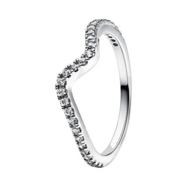 Imagem de Anel Feminino Em Prata Esterlina 925 Com Ouro Rosa E Pedra Em Forma De