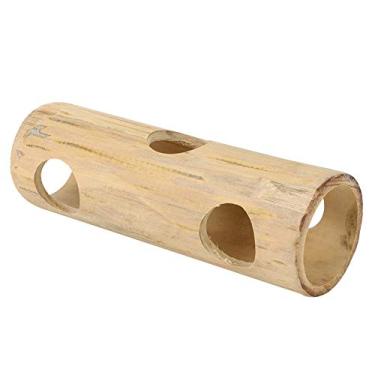 Imagem de Ymiko Brinquedo de Tubo de Túnel de Bambu para Animais Pequenos para Mastigar e Brincar, Ideal para Hamsters e Gerbos (Grande)
