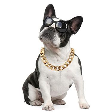 Imagem de Tagbilang Coleira De Corrente Banhada A Ouro 18K Para Cachorro - 3/4 De"(20 Mm) De Largura, Colar De Cachorro Durável Com Elos Cubanos, Coleira De Estimação Fofa E Fashion Para Pit Bull, Joias De Meta