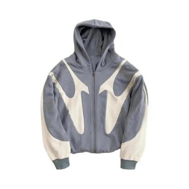 Imagem de Moletom Masculino Y2K Harajuku Com Estampa De Diabo E Zíper, Estilo Re