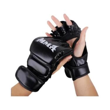 Imagem de Luvas De Boxe De Couro Para Treinamento Adulto, Meio Dedo, Com Amortec