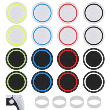 Imagem de PEUTIER 20 Peças De Protetores Polegar Para Controle Ps5/4, Capa Antiderrapante Com Anéis Precisão, Capas Silicone Joystick E Auxílio No Ps4