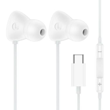 Imagem de Fones de ouvido USB C com fio para iPhone 17 16 15 /17Air/16E/16 15 Plus/15 16 17 Pro USBC Ear Buds Air Pods, fone de ouvido com fio tipo C iPhone 17 16, fones de ouvido com cancelamento de ruído