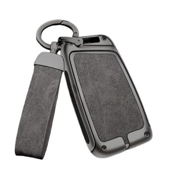 Imagem de Liga de zinco caso chave do carro capa compatível com skoda superb 2 3 titular escudo proteção chaveiro keyless conjunto acessórios interiores automóveis(Grey Grey Set)