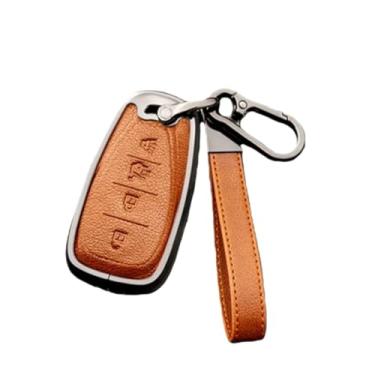 Imagem de Capa de chave de carro com 3 4 5 botões, compatível com Chevrolet Malibu XL Equinox, capa de acessórios automotivos(4 Btn Key C,Brown)