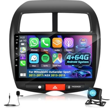 Imagem de Estéreo automotivo 4 + 64 G para Mitsubishi Outlander Sport 2011-2017/para Mitsubishi ASX 2013-2015 (W/O tela grande) - tela sensível ao toque HD de 25 cm com carplay sem fio/Android Auto/32 EQ DSP
