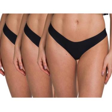 Imagem de Kit 3 Calcinhas Sem Costura Liebe Free 301103, Preto, M