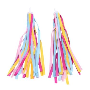 Imagem de Fockety Flâmulas de Bicicleta, 32 Borlas, Guidão de Bicicleta, Acessórios de Fitas Coloridas para Crianças, Com Plástico Premium e Material PET, Cabe na Maioria das Bicicletas, Scooters, (Vermelho