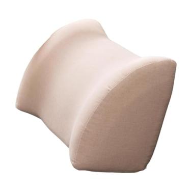Imagem de FashionCha Almofada de espuma para apoio lombar, almofada para lombar, para cadeira para longos períodos sentado em casa, Bege