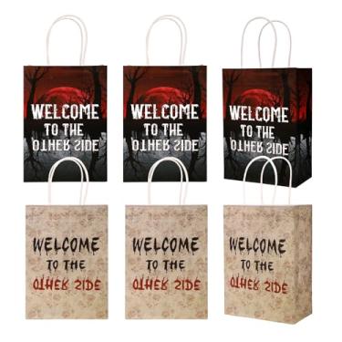 Imagem de Conjunto de 16 Sacos Oferta Bem-Vindo ao Outro Lado, Sacos Lembranças com Tema Bizarro Decorações Festas de Terror para Aniversário e Halloween