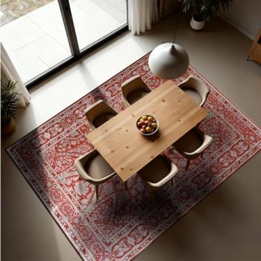 Imagem de 1 Tapete Sala de Jantar Mesa Grande 150X200 Js Do Ga Vr (M10 Vermelho - Clássico Medalhão)