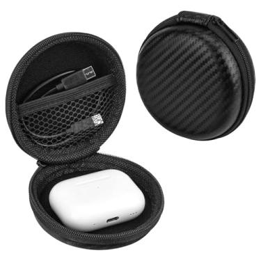 Imagem de 1 pacote com capa para fone de ouvido, fone de ouvido, capa protetora rígida para transporte, fibra de carbono