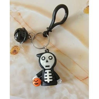 Imagem de Chaveiro de Halloween, presentes assustadores, lembrancinhas de festa de Halloween, pequeno chaveiro fofo de abóbora fantasma, Ghost Pumpkin, tamanho �nico