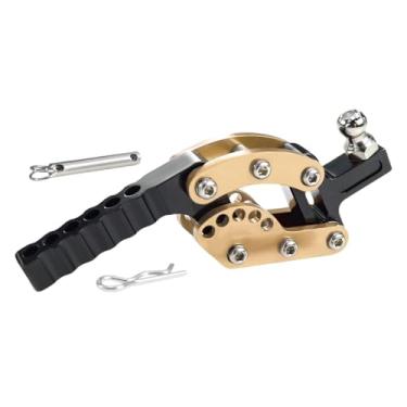 Imagem de menolana Engate de reboque para RC Crawler 1:10 ou 1:8 - Adereços fotográficos realistas - Escultura em miniatura de metal para garagem de carros, Dourado