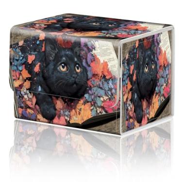 Imagem de Card Game Storage Box for TCG Deck Box MTG Card Box Organizer Trading Card Case Commander Deck Box TCG Card Storage Box Magnetic Closure Creative Pattern Up to 200 Cards, Adorable Cat Picture Book