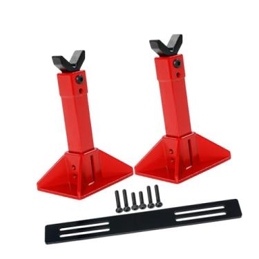 Imagem de TTETTZ Suporte de macaco para carro RC, acessórios de brinquedo para veículos, suporte de metal para reparo, ferramenta, escultura em miniatura para escala, Vermelho