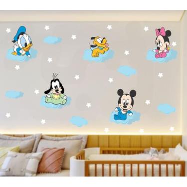 Imagem de adesivo de parede decoração de quarto infantil mickey minnie cute baby