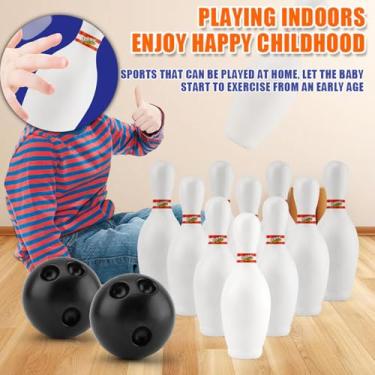 Imagem de UGPLM Conjunto de boliche infantil - Brinquedo educativo para desenvolvimento da coordenação fina - Jogo esportivo para uso interno e externo - Ideal