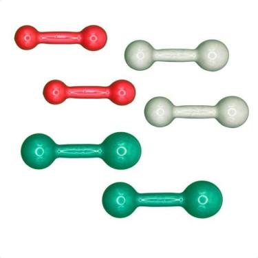 Imagem de Kit de Halteres Revestidos - Pares de 1,2 e 3 Kg - RLM STORE