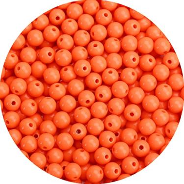 Imagem de BONNY BOXX 100 peças 12 mm contas redondas de acrílico laranja-vermelho lisas, bolas de chiclete de resina plástica, contas grossas de chiclete para fabricação de colar e pulseira, suprimentos de