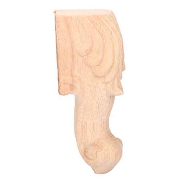Imagem de GLOGLOW Pernas de Decoração de Plantas Artificiais, Madeira Maciça, Estilo Europeu, 4 Peças, 12x6cm, para Armário, Mesa e sofá, Móveis de Madeira Esculpida Nan (15 * 6cm)