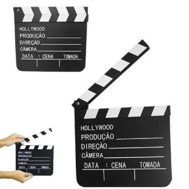 Imagem de Claquete de Cinema Profissional em Madeira 20x18cm Studios - Floripa