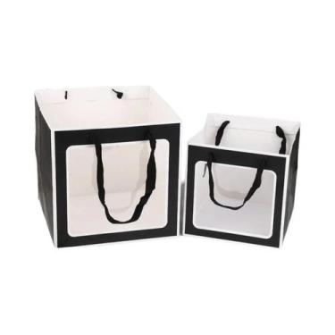 Imagem de Bolsa Tote De Flores Portátil E Dobrável Com Janela Transparente Para 