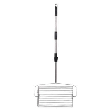 Imagem de UGPLM Coletor de bolas de tênis de competição, ferramenta de rápida em aço inoxidável para fácil recolhimento, coletor de bolas com rodas para, L