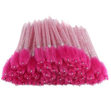 Imagem de Cosiki Conjunto de Escovas Descartáveis ​​para Cílios, 50 Peças de, Design Espiral Flexível para Fácil Aplicação de Rímel Nos Cílios (Rosa Vermelha)