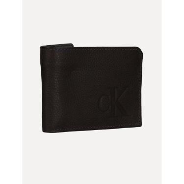 Imagem de Carteira Calvin Klein Jeans Couro CKJ Queima Logo Marrom Café-Masculino