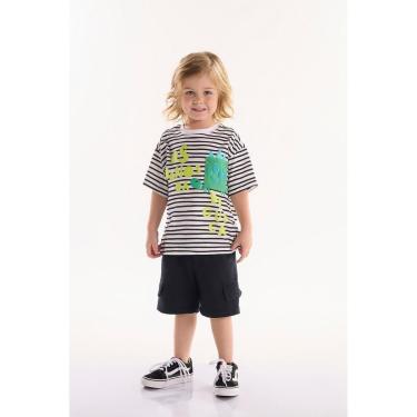 Imagem de Conjunto Infantil para Menino Dino com Camiseta e Bermuda Três e Já-Masculino